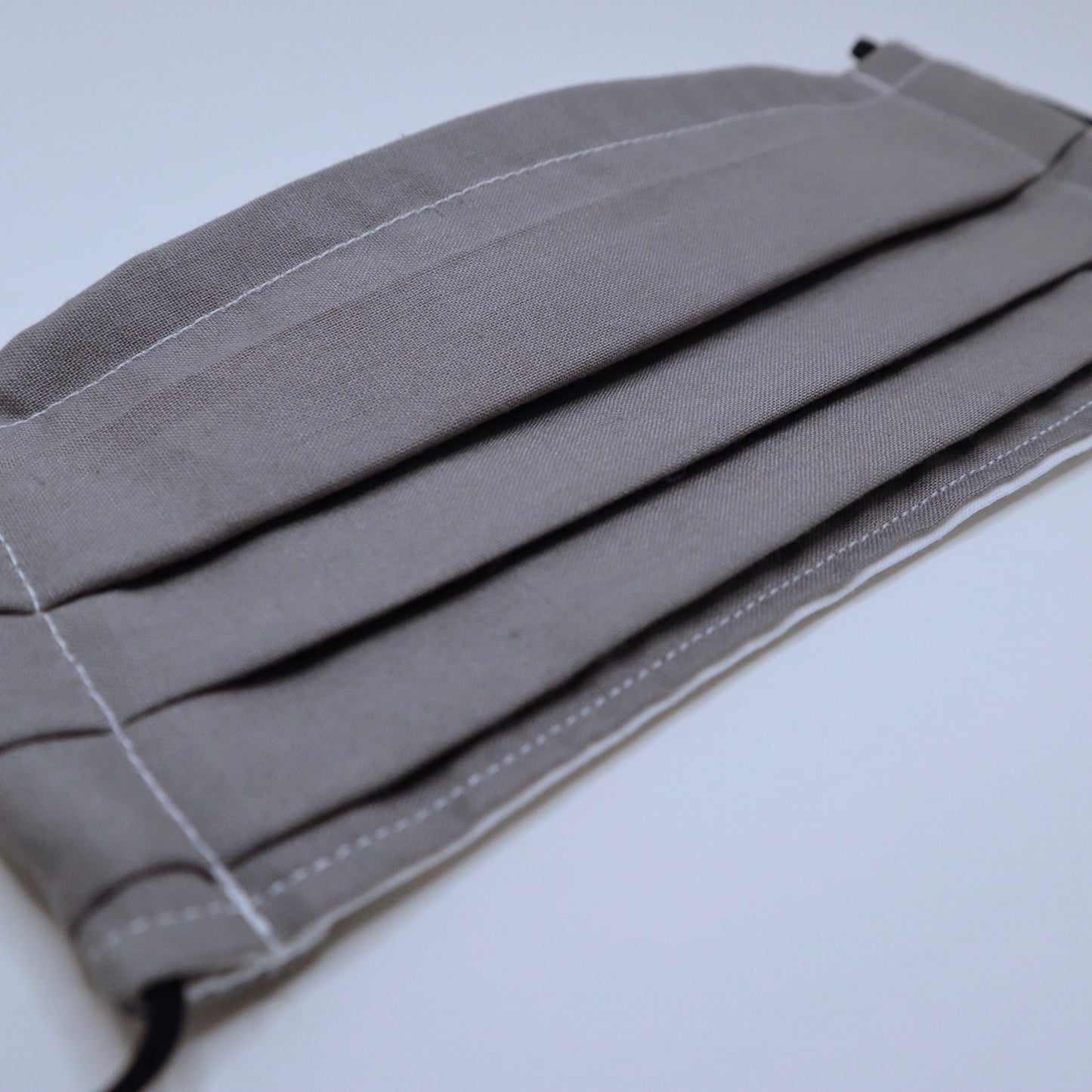 Gray 2 Layer Cotton Face Mask with Filter Pocket, Nose Wire, Adjustable Ear Loops