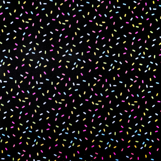 Cupcake Sprinkles on Black - Quilting Cotton