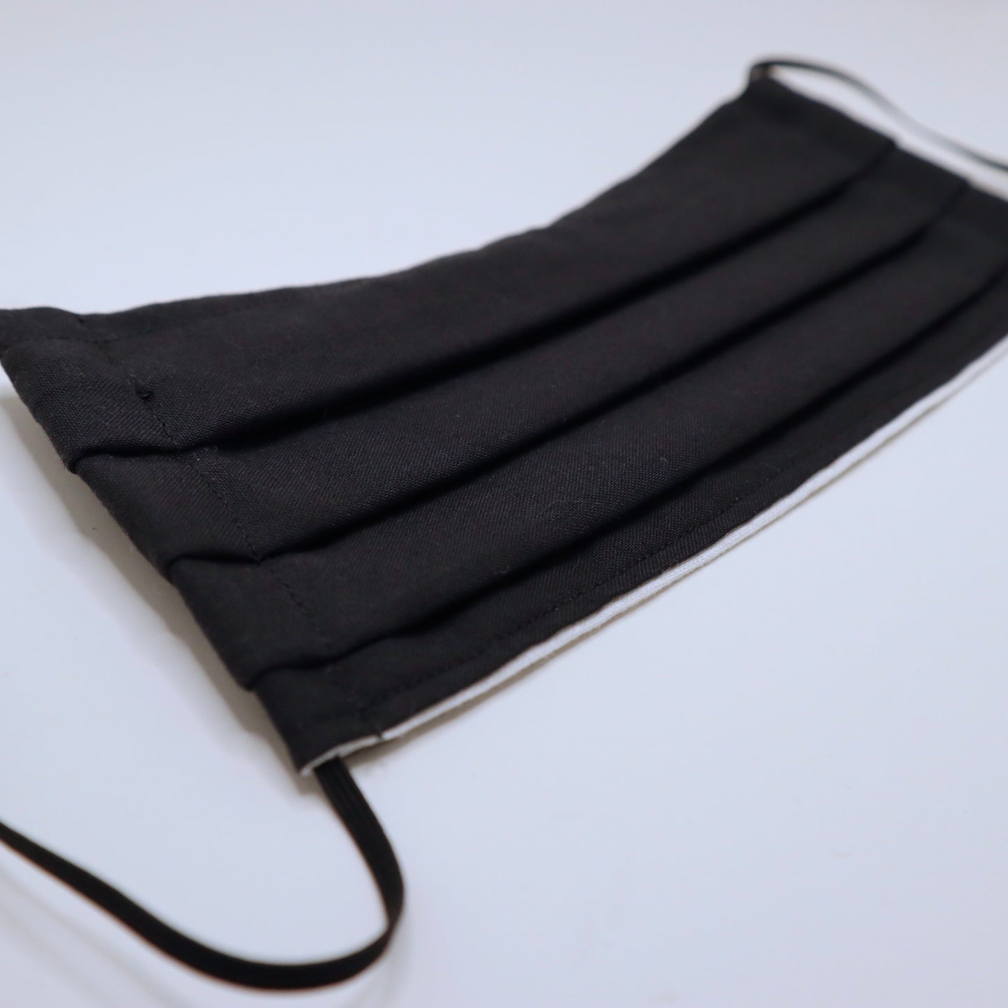 Black 2 Layer Cotton Face Mask with Filter Pocket, Nose Wire, Adjustable Ear Loops