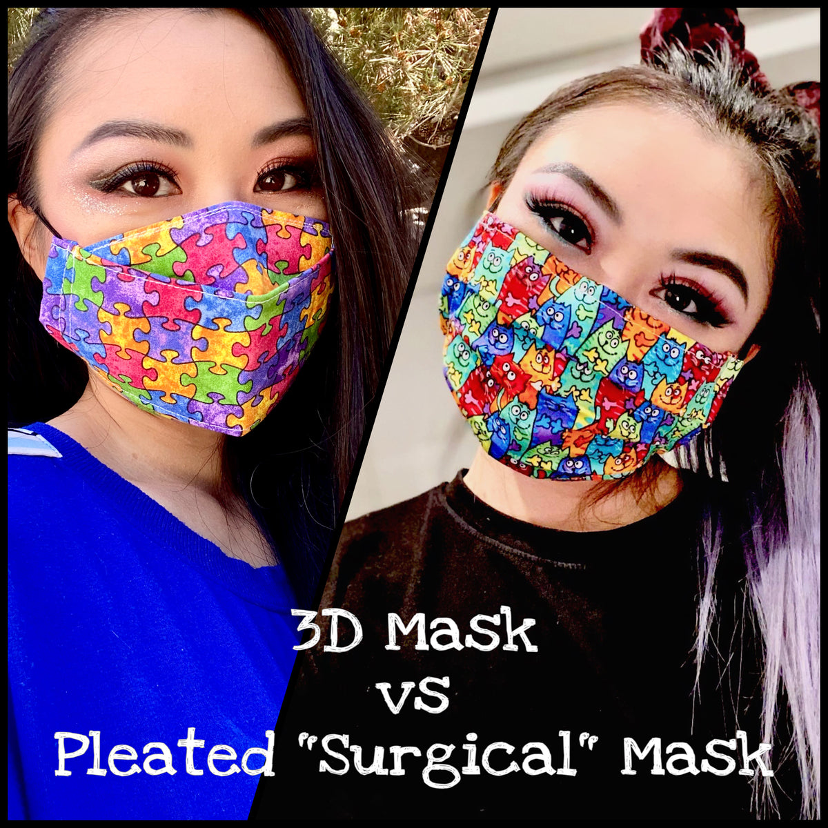 I RUFF YOU 2 Layer Cotton Face Mask with Filter Pocket, Nose Wire, Adjustable Ear Loops
