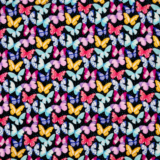 Midnight Butterflies - Cotton Flannel