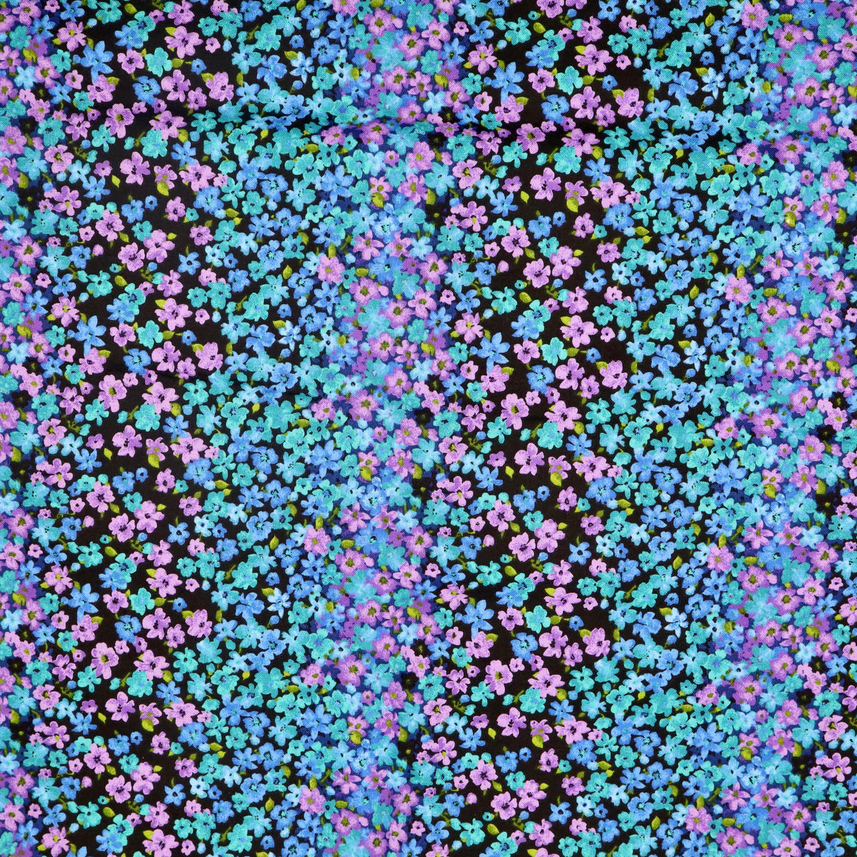 Blue Floral Waterfall - Quilting Cotton