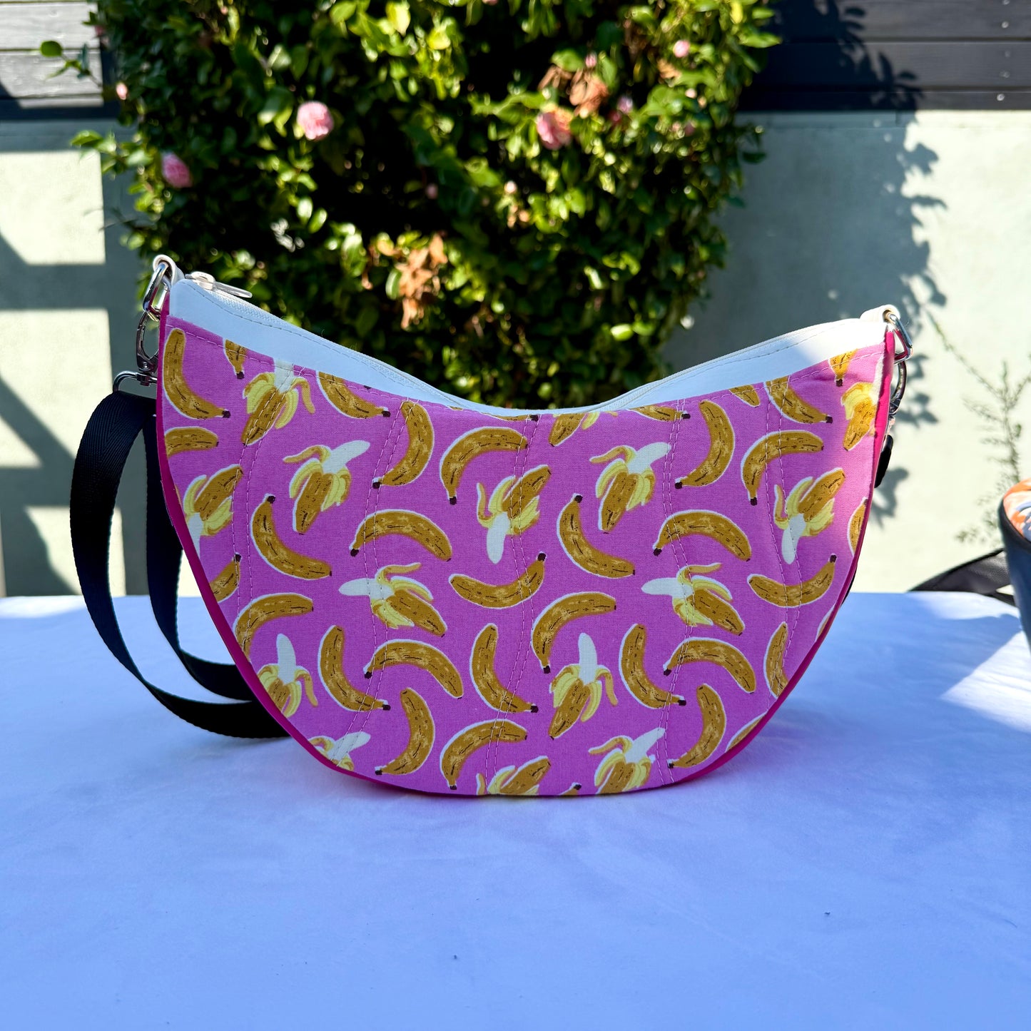 Smile Crescent Crossbody Bag with Removable Adjustable Strap