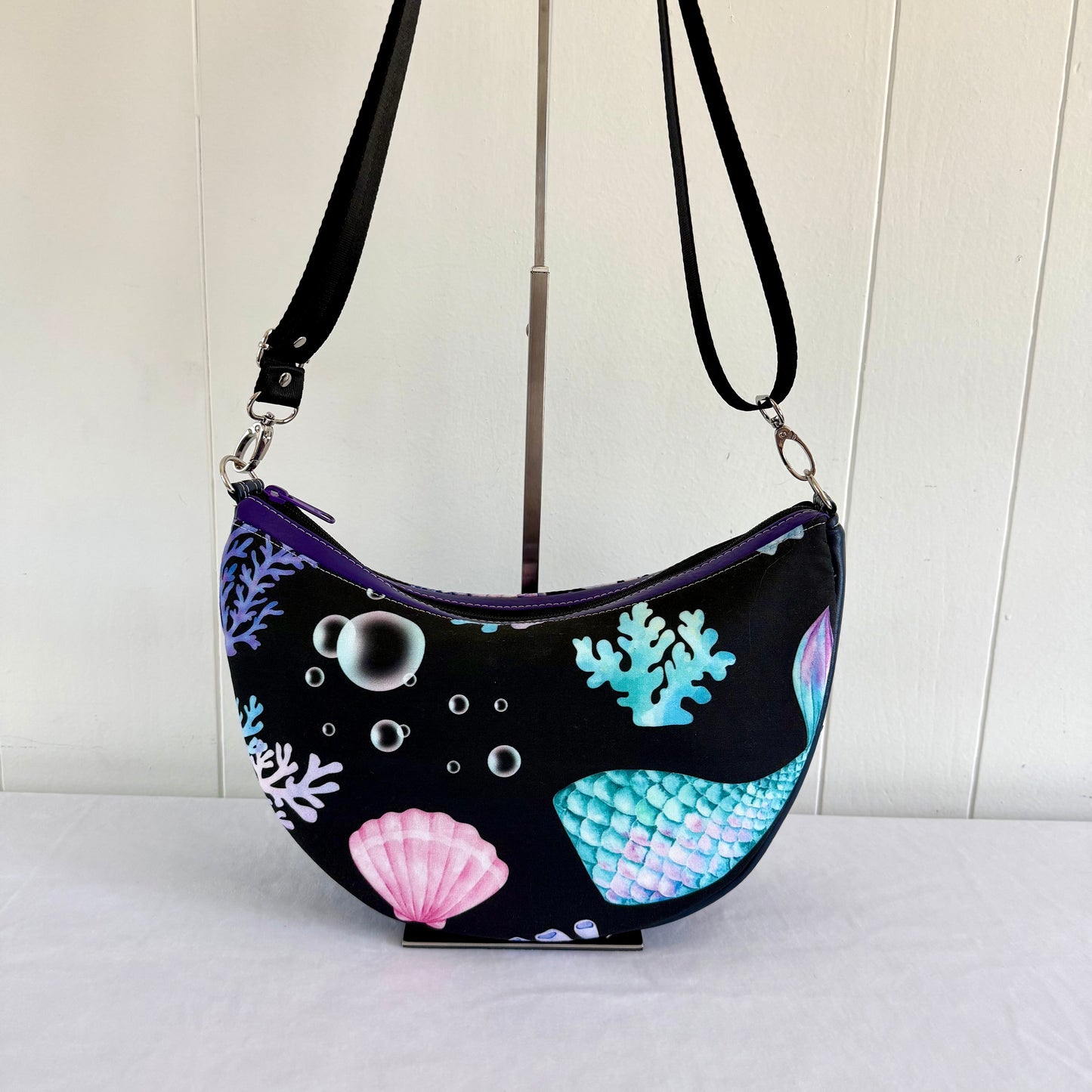 Smile Crescent Crossbody Bag with Removable Adjustable Strap