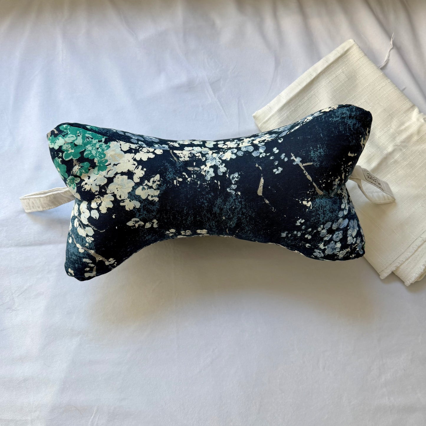 Squiggle Pillow - Cherry Blossom on Indigo