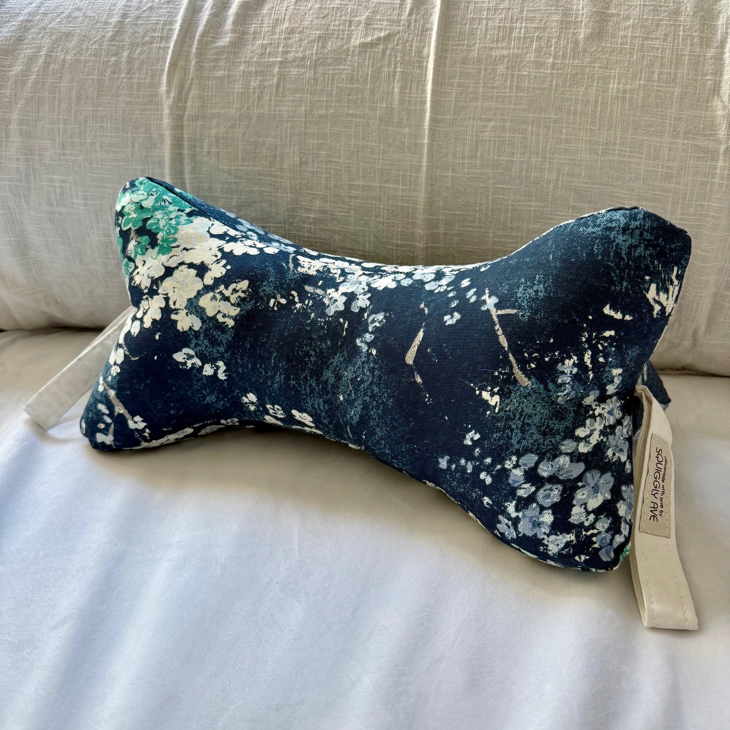Squiggle Pillow - Cherry Blossom on Indigo
