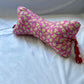 Squiggle Pillow - Christmas Cookies on pink