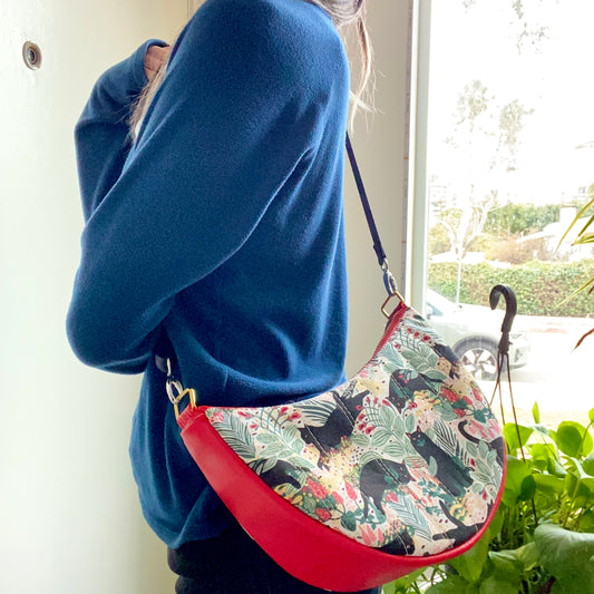 Smile Crescent Crossbody Bag with Removable Adjustable Strap