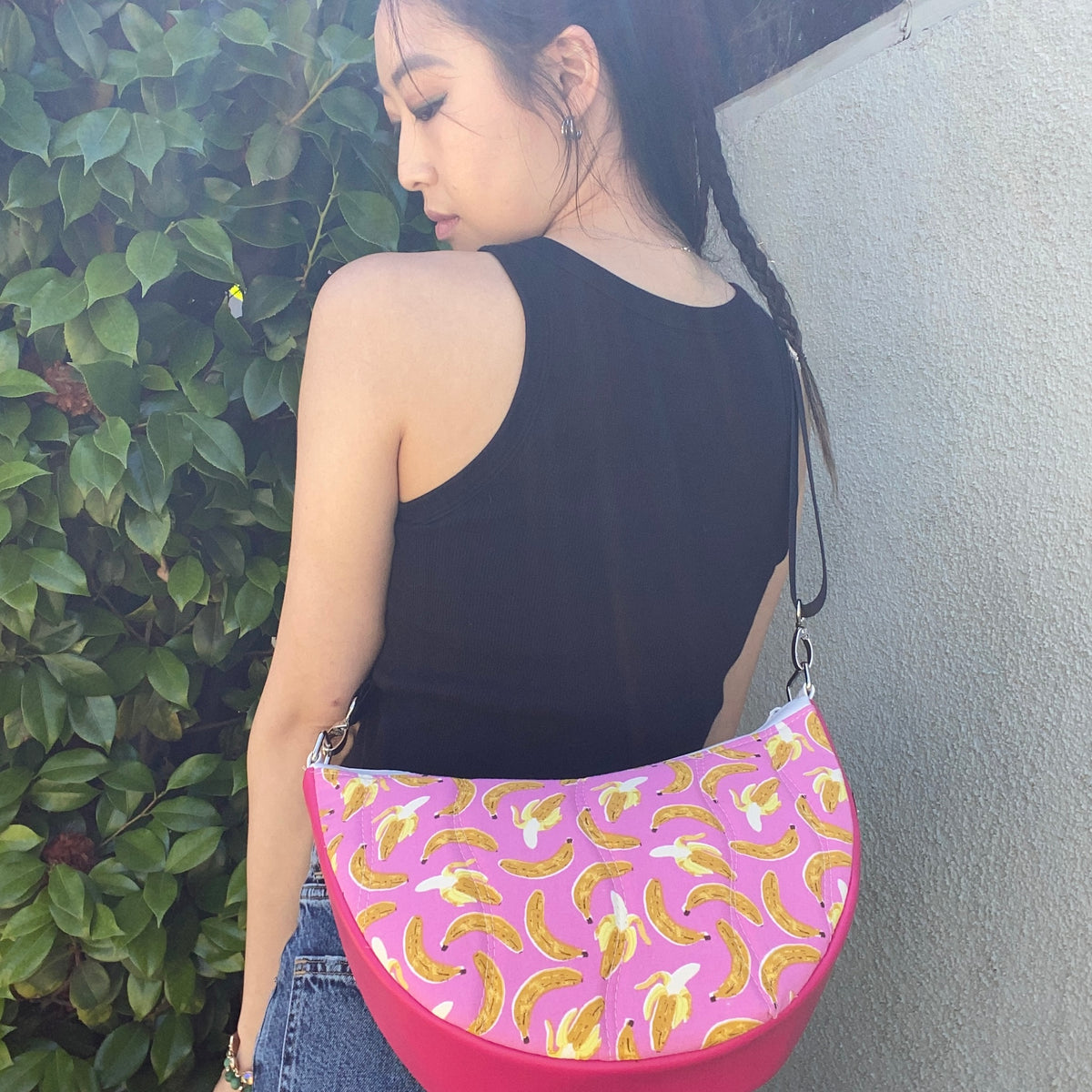 Smile Crescent Crossbody Bag with Removable Adjustable Strap