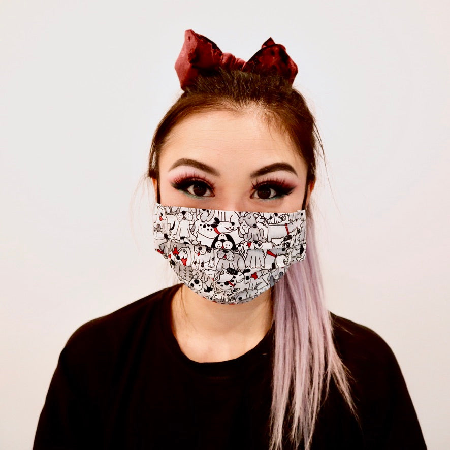 I RUFF YOU 2 Layer Cotton Face Mask with Filter Pocket, Nose Wire, Adjustable Ear Loops