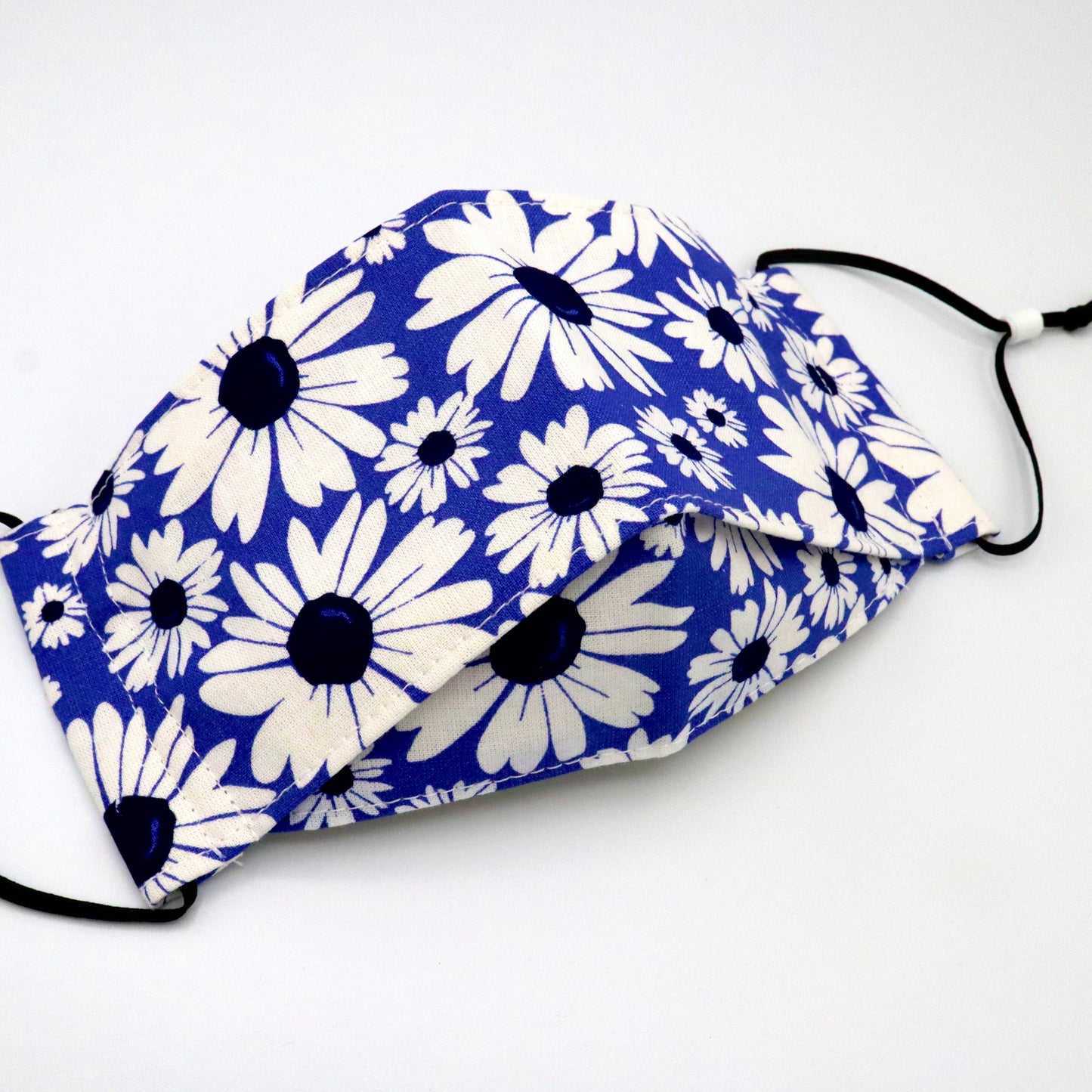 Blue Daisies | 3D Face Mask with Nose Wire, Adjustable Ear Loops, and Optional Filter Pocket