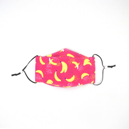 Going Pink Bananas | 3D Face Mask with Nose Wire, Adjustable Ear Loops, and Optional Filter Pocket