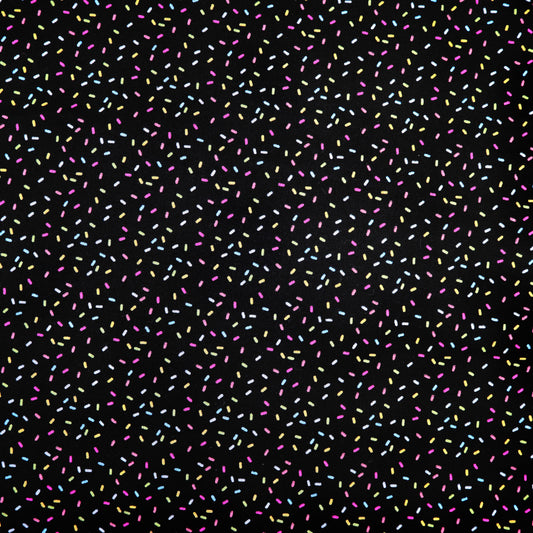 Cupcake Sprinkles on Black - Quilting Cotton