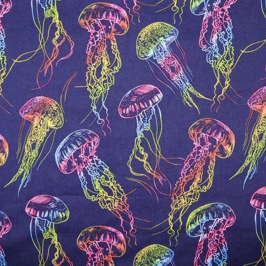 Bioluminescent Jellyfish- Quilting Cotton