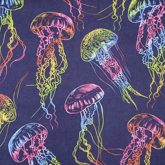 Bioluminescent Jellyfish- Quilting Cotton