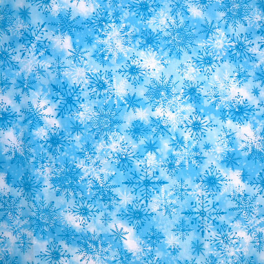Icy Blue Snowflakes - Quilting Cotton