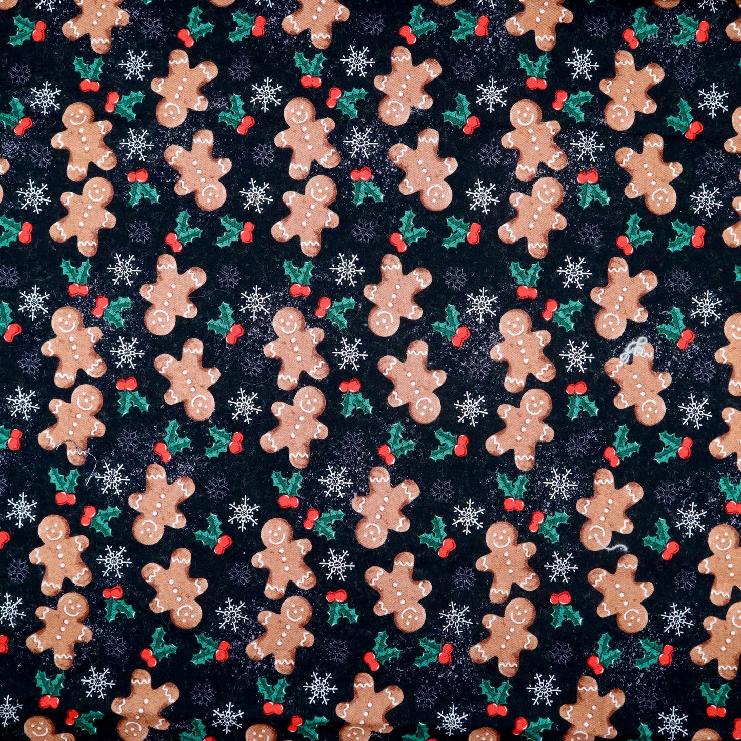 Happy Gingerbread on Black - Quilting Cotton