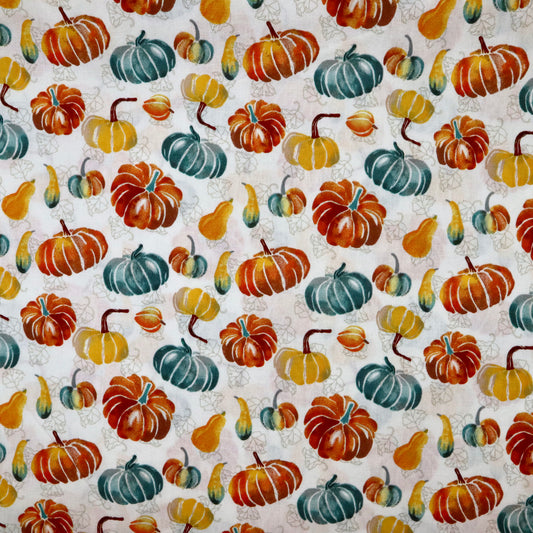 Pumpkins & Gourds in Jewel Tones - Quilting Cotton