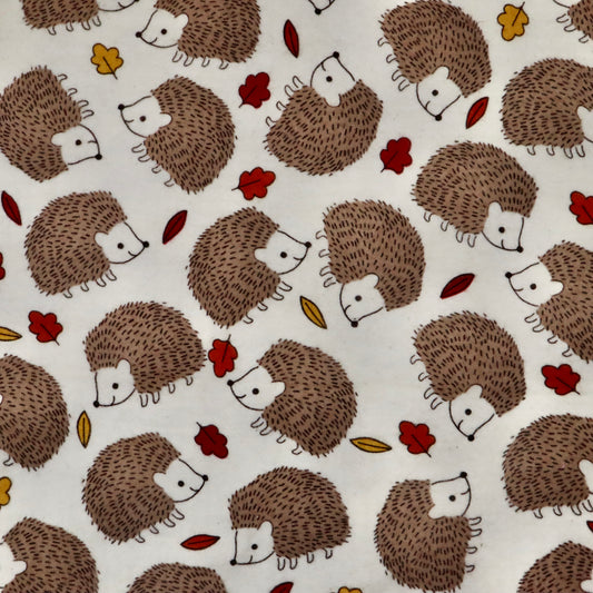 Baby Hedgehogs on Beige - Cotton Flannel