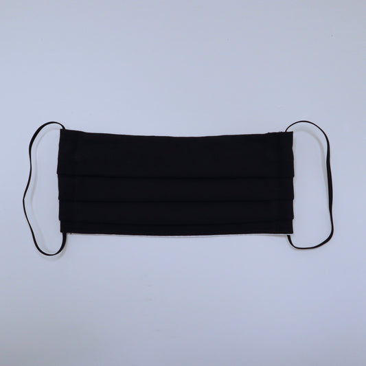 Black 2 Layer Cotton Face Mask with Filter Pocket, Nose Wire, Adjustable Ear Loops
