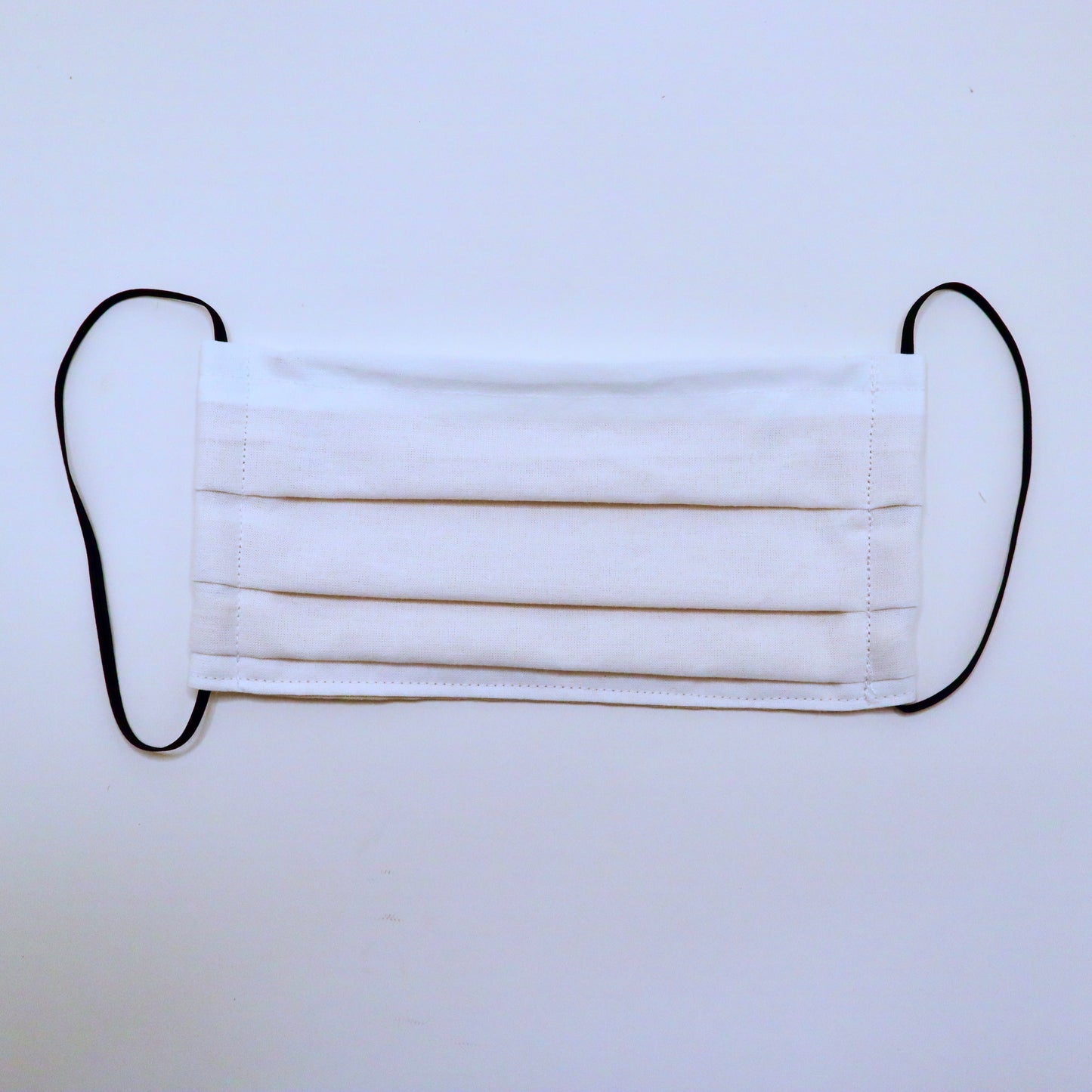 White 2 Layer Cotton Face Mask with Filter Pocket, Nose Wire, Adjustable Ear Loops