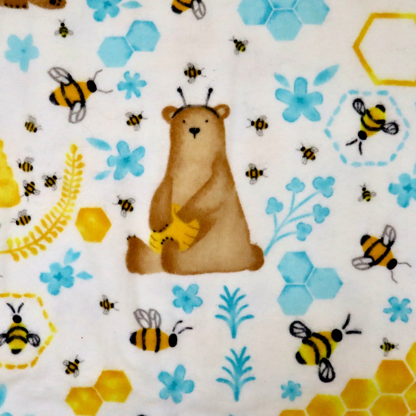 Honeybear with Honeybees - Cotton Flannel