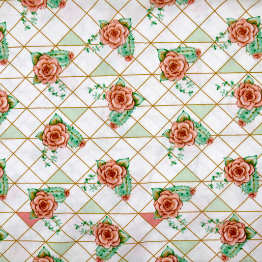 Geometric Roses and Cacti - Nursery Cotton