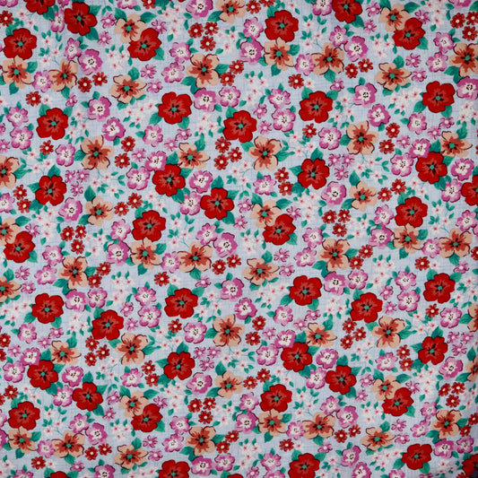 Coral Floral - Quilting Cotton