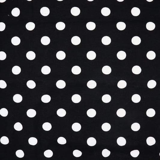 Big Polka Dots on Black - Quilting Cotton