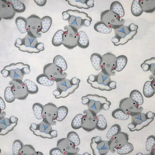 Baby Elephants in the Sky - Cotton Flannel