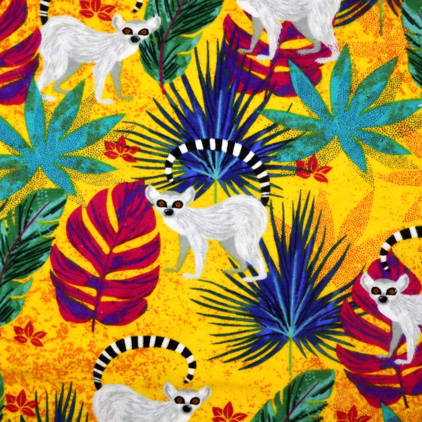 Bright Tropical Lemurs - Cotton Flannel