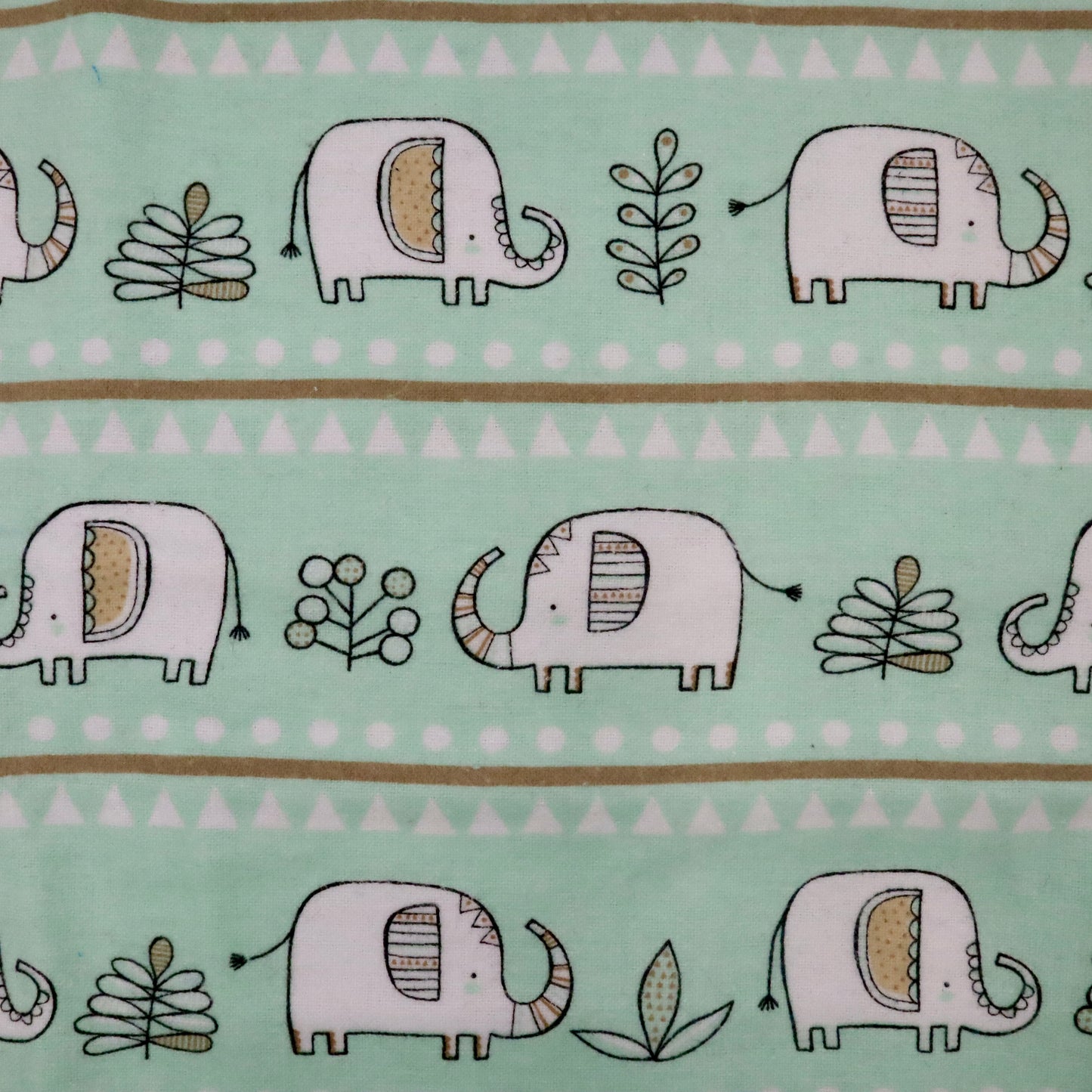 Striped Baby Elephants - Cotton Flannel
